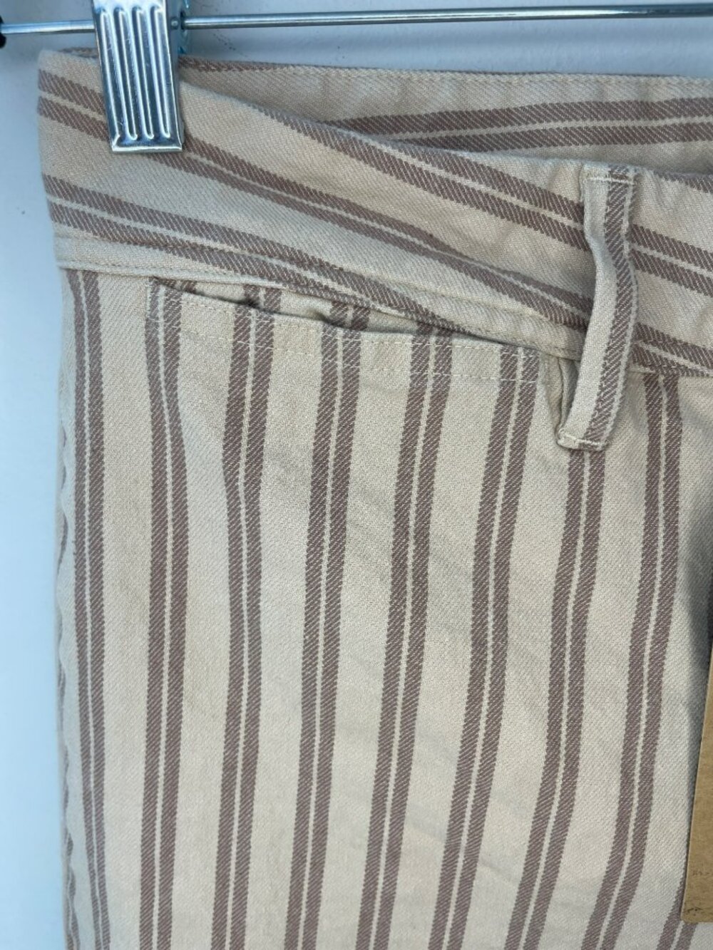 Faherty Twill Tide Slim Straight Pants Ebb-Pebble Shore Stripe Cotton Wmns Sz 29 - Picture 8 of 15